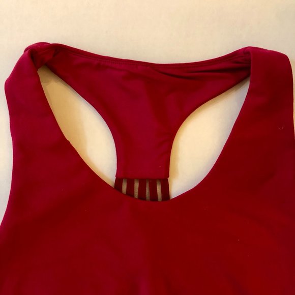 Glyder Sports Bra Mesh Striped Bands Red XSmall - Picture 5 of 10